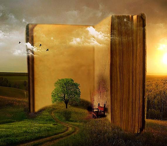 Open book with tree